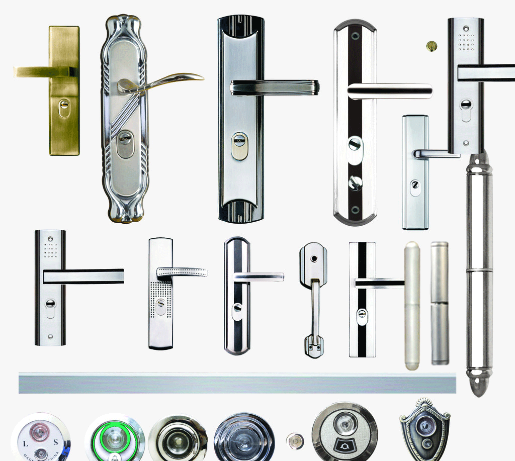 拉手、門鎖、觀察孔效果圖