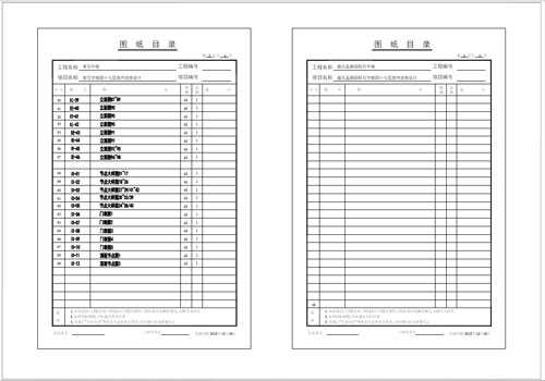 某寫(xiě)字樓四十七層室內(nèi)裝飾施工圖圖紙目錄3-4