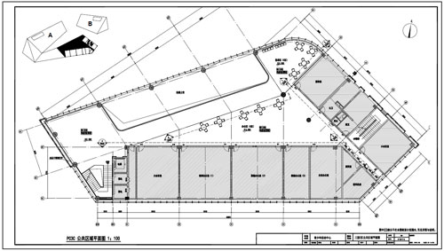 青少年活動(dòng)中心深化設(shè)計(jì)施工圖三層C區(qū)公共區(qū)域平面圖