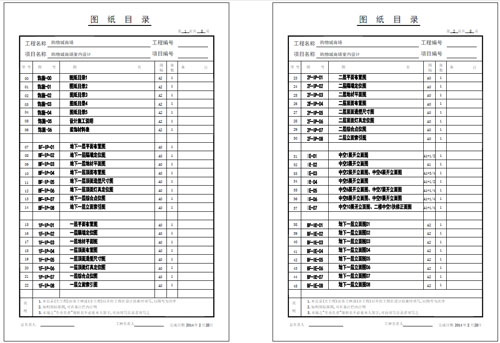 商場深化設(shè)計(jì)施工圖圖紙目錄1