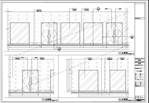 商場深化設(shè)計(jì)施工圖負(fù)一層立面圖17-18