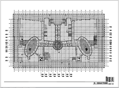 商場深化設(shè)計(jì)施工圖負(fù)一層地材平面圖