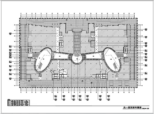 商場深化設(shè)計(jì)施工圖負(fù)一層頂面布置圖