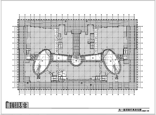 商場深化設(shè)計(jì)施工圖負(fù)一層頂面燈具尺寸圖