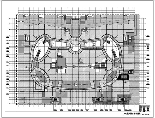 商場深化設(shè)計(jì)施工圖一層地材平面圖