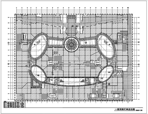 商場深化設(shè)計(jì)施工圖一層頂面燈具定位圖