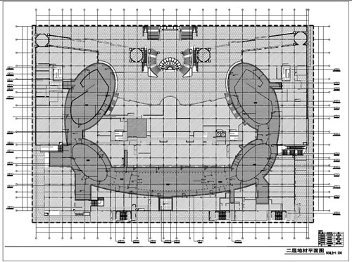商場深化設(shè)計(jì)施工圖二層地材平面圖
