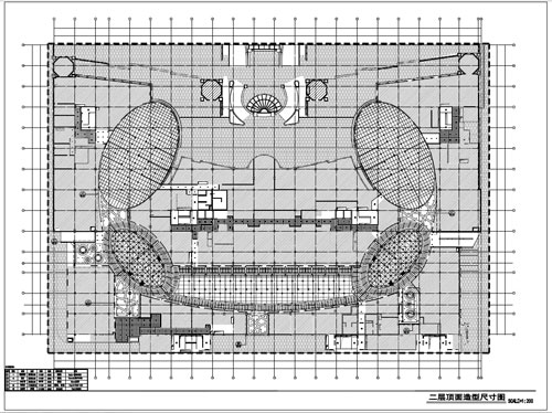 商場深化設(shè)計(jì)施工圖二層頂面造型尺寸圖