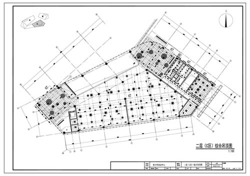 青少年活動(dòng)中心施工圖深化設(shè)計(jì)二層C區(qū)綜合頂面圖