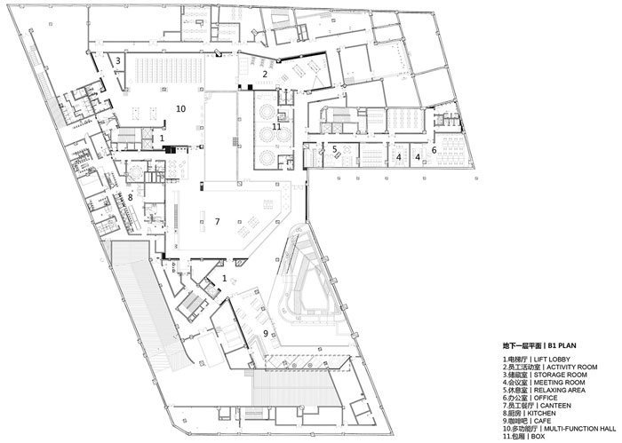 集團(tuán)總部辦公樓地下一層平面