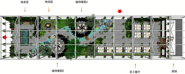 生態(tài)餐廳設(shè)計方案空間平面圖