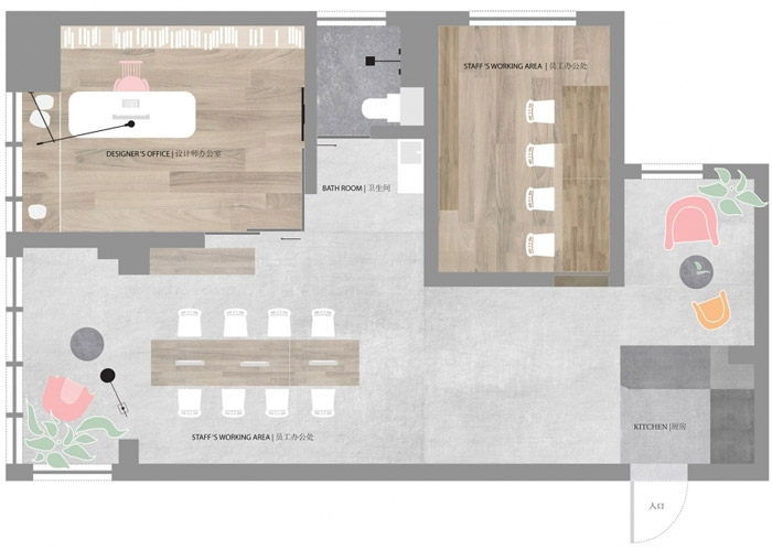 90㎡公司辦公室設(shè)計平面圖