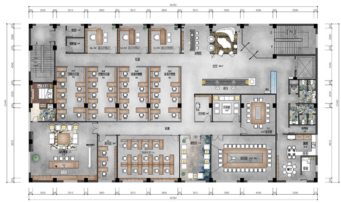 工廠辦公室設(shè)計裝修平面圖