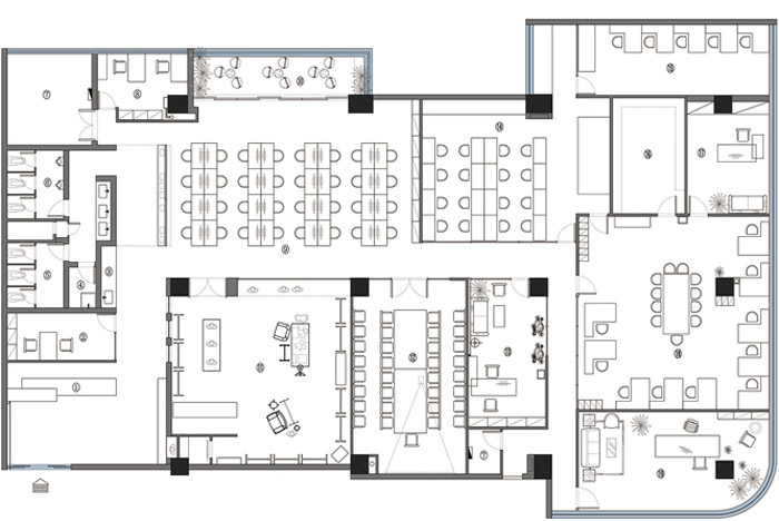 東方禪意辦公室裝修設(shè)計平面圖